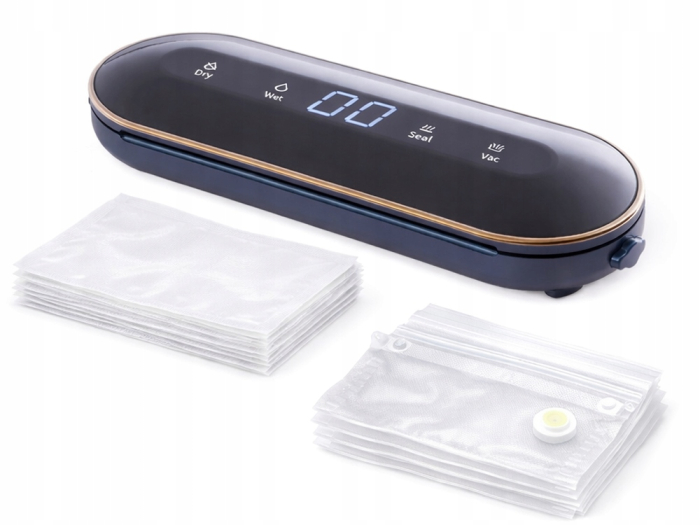 Aparat de vidat alimente VarioShop, pentru pungi si recipiente cu valva, 4 functii, 10 pungi incluse, furtun, vacuum pana la -60 kPa, 90 W, sigilare 30 cm [12]