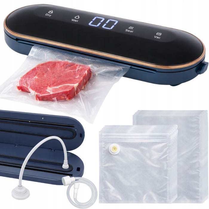 Aparat de vidat alimente VarioShop, pentru pungi si recipiente cu valva, 4 functii, 10 pungi incluse, furtun, vacuum pana la -60 kPa, 90 W, sigilare 30 cm [11]