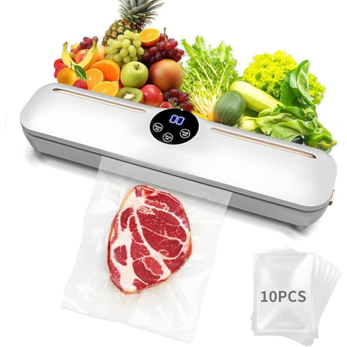 Aparat de vidat si sigilat VarioShop®, 120W, 220V, include 10 pungi, pastreaza alimentele proaspete, blocheaza mirosurile, ideal pentru carne, legume si fructe, 33x8x5 cm [8]
