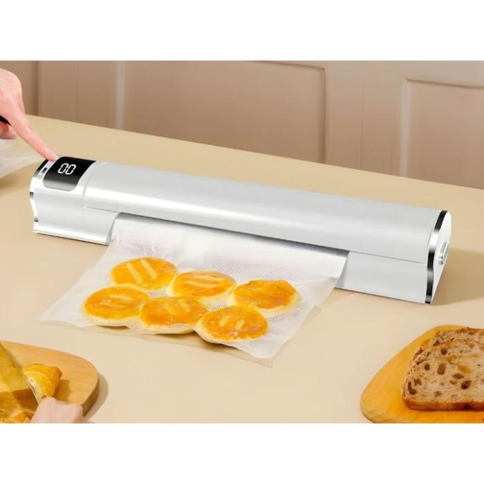 Aparat de vidat si sigilat VarioShop®, 300W, putere de aspirare 60kPa, cu 10 pungi incluse, sistem automat, afisaj LCD, ideal pentru carne, legume, fructe, alb [6]