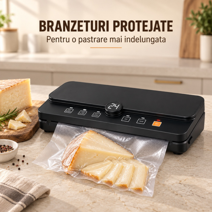 Aparat de vidat și sigilat VarioShop®, pentru alimente uscate și umede, 110W, 6 moduri, tăietor folie încorporat, lățime sac 30 cm, negru [6]