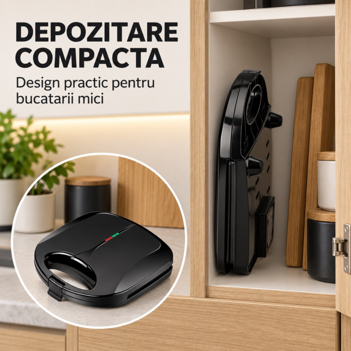 Aparat electric pentru copt nuci VarioShop®, 12 forme, 750W, suprafață antiaderentă, indicator luminos, încălzire rapidă, termostat, 23 x 22,5 x 7 cm, negru [11]