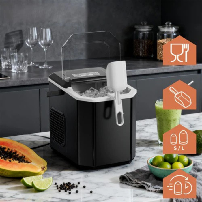 Aparat gheata VarioShop® 1.2L, productie rapida 12kg/24h, 2 dimensiuni cuburi, racire cu compresor, rezervor apa, pentru casa si petreceri, 220-240V [6]