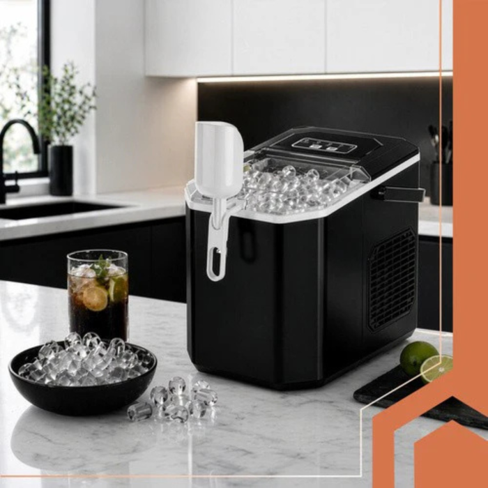 Aparat gheata VarioShop® 1.2L, productie rapida 12kg/24h, 2 dimensiuni cuburi, racire cu compresor, rezervor apa, pentru casa si petreceri, 220-240V [8]