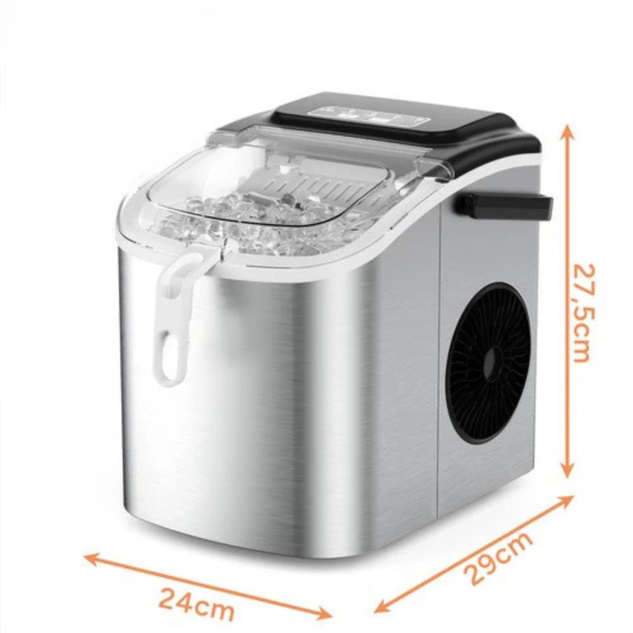 Aparat gheata VarioShop® 1.2L, productie rapida 12kg/24h, 2 dimensiuni cuburi, rezervor apa, compresor silentios, pentru casa si petreceri, argintiu, 29 x 27.5 cm [5]