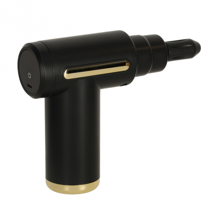 Aparat Pentru Masaj Profesional VarioShop, tip pistol, cu 4 capete interschimbabile, 6 trepte de viteza, ideal pentru gat, spate, brate, picioare, anti-celulita, relaxare si tonifiere musculara, bater [17]