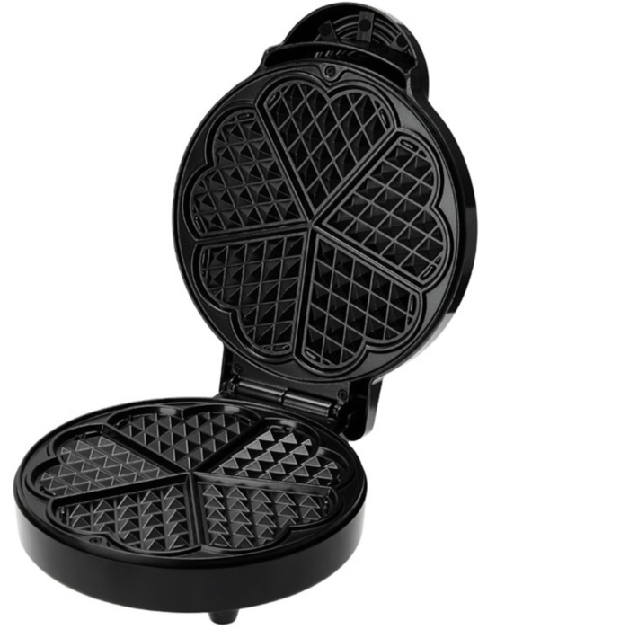 Aparat pentru vafe VarioShop®, 1000W, 5 vafe in forma de inima, invelis antiaderent, incalzire rapida, indicator luminos, negru, 26.5x20x10 cm [6]