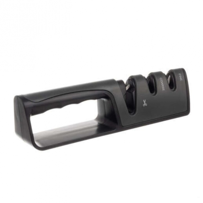 Aparat profesional manual pentru ascutit cutite si foarfece 3 in 1 VarioShop®, suprafata anti alunecare, simplu si rapid, negru [12]