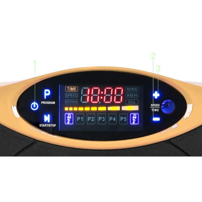 Aparat vibromasaj VarioShop®, pentru fitness acasa, 80 niveluri, 5 programe, Bluetooth, telecomanda, 200W, greutate maxima 150 kg, benzi incluse [7]