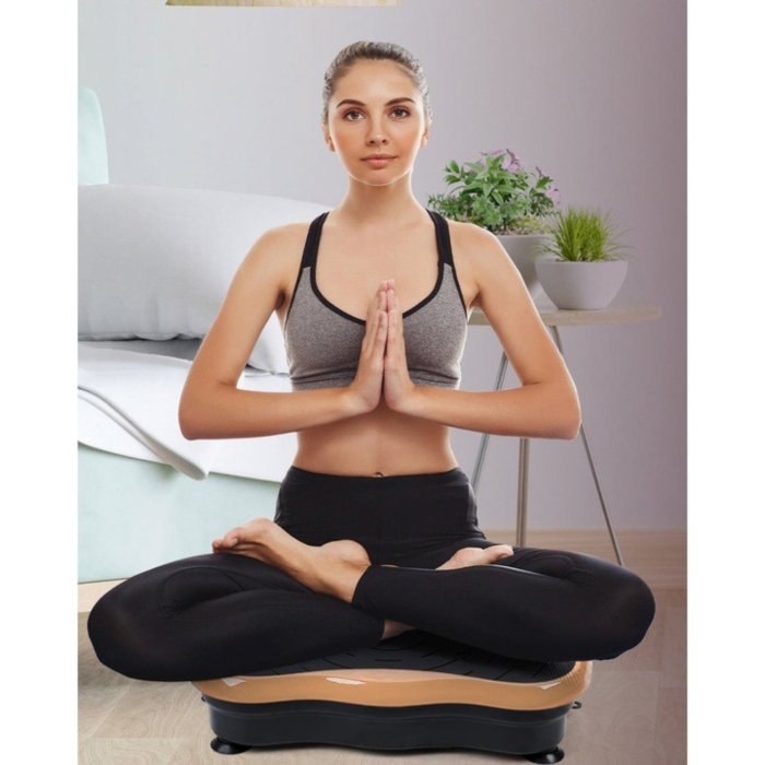 Aparat vibromasaj VarioShop®, pentru fitness acasa, 80 niveluri, 5 programe, Bluetooth, telecomanda, 200W, greutate maxima 150 kg, benzi incluse [6]