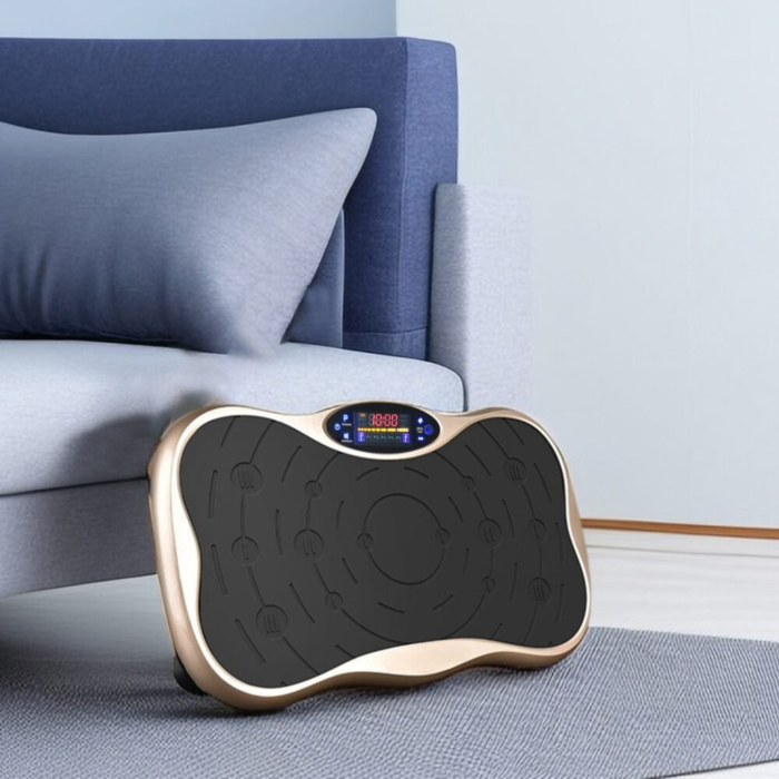 Aparat vibromasaj VarioShop®, pentru fitness acasa, 80 niveluri, 5 programe, Bluetooth, telecomanda, 200W, greutate maxima 150 kg, benzi incluse [8]