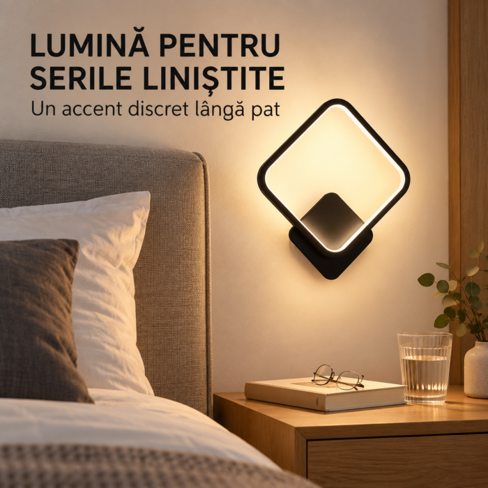 Aplica LED perete VarioShop®, pentru iluminat interior, lumina calda, neutra si rece, schimbare la pornire, iluminare sus-jos, 12 W, otel si PP, neagra [2]