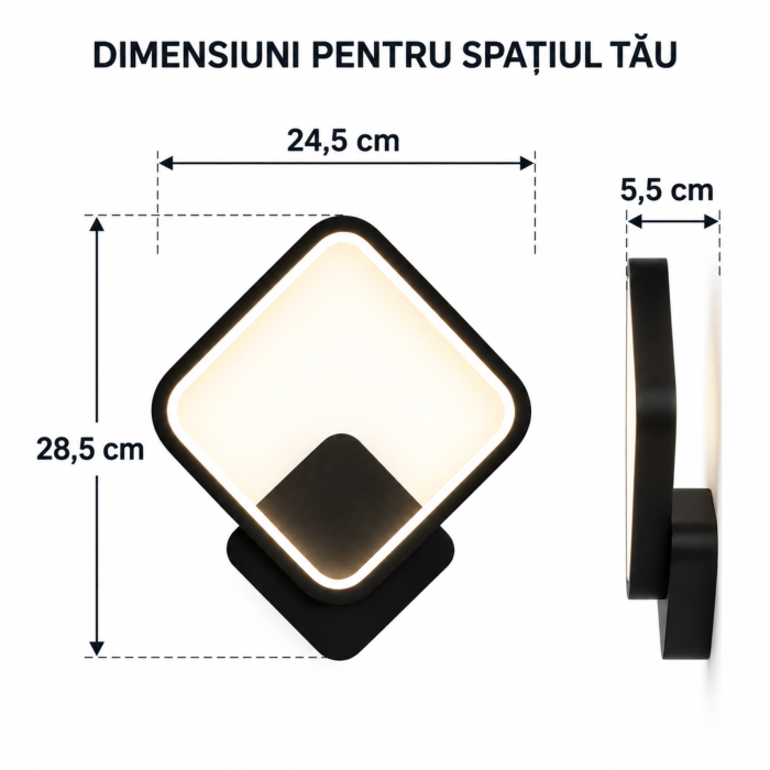 Aplica LED perete VarioShop®, pentru iluminat interior, lumina calda, neutra si rece, schimbare la pornire, iluminare sus-jos, 12 W, otel si PP, neagra [4]