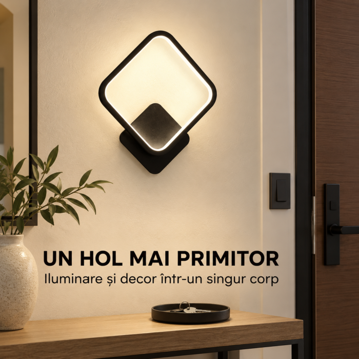 Aplica LED perete VarioShop®, pentru iluminat interior, lumina calda, neutra si rece, schimbare la pornire, iluminare sus-jos, 12 W, otel si PP, neagra [3]
