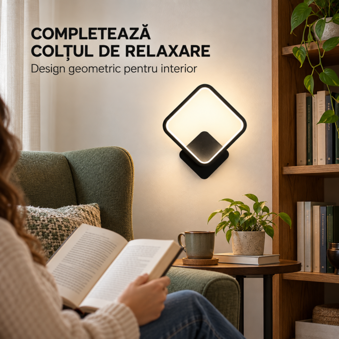 Aplica LED perete VarioShop®, pentru iluminat interior, lumina calda, neutra si rece, schimbare la pornire, iluminare sus-jos, 12 W, otel si PP, neagra [5]