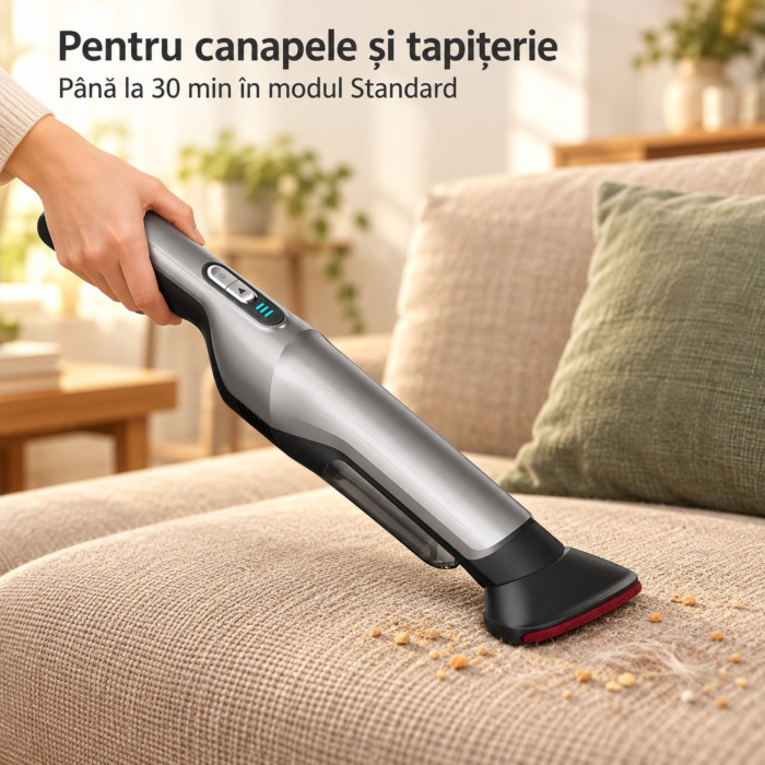 Aspirator auto 3 in 1 portabil VarioShop®, pentru masina si casa, motor BLDC, 100 W, 16.000 Pa, filtru HEPA, statie de incarcare, negru/gri [3]