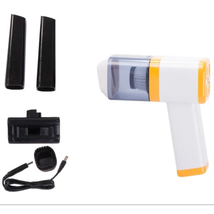 Aspirator auto fara fir VarioShop®, putere mare de aspirare 120W, baterie reincarcabila, portabil, ideal pentru masina si acasa, 15 x 16 x 4 cm, Alb [2]