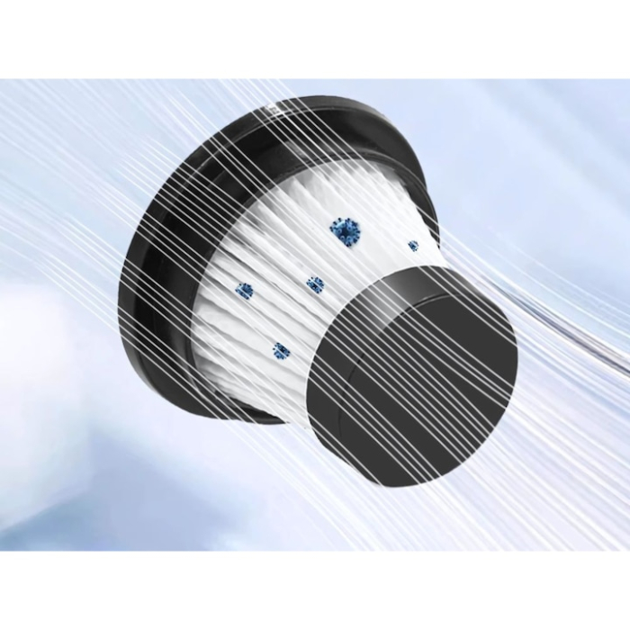 Aspirator auto fara fir VarioShop®, putere mare de aspirare 120W, baterie reincarcabila, portabil, ideal pentru masina si acasa, 15 x 16 x 4 cm, Alb [5]