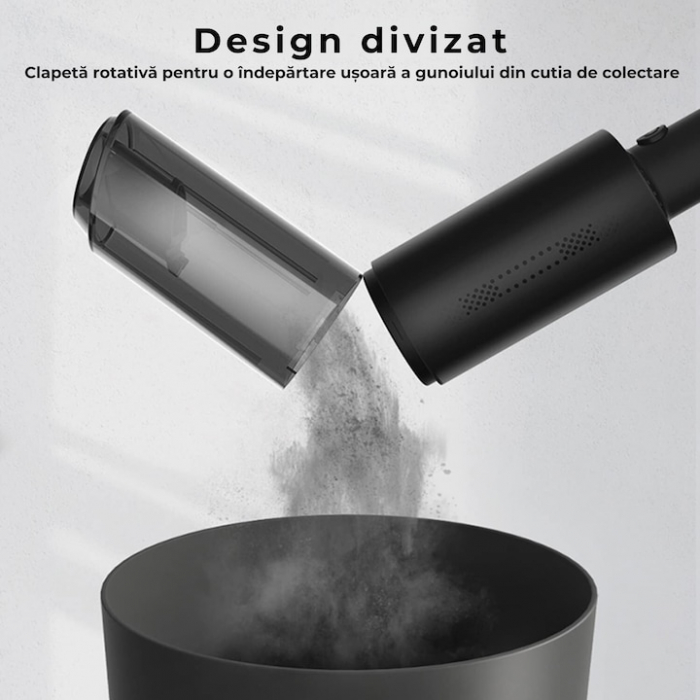 Aspirator auto multifunctional VarioShop®, pentru casa si masina, 3 accesorii incluse: duza ingusta si medie, duza tip perie, Portabil, compact, 120w, filtru HEPA, Negru [6]