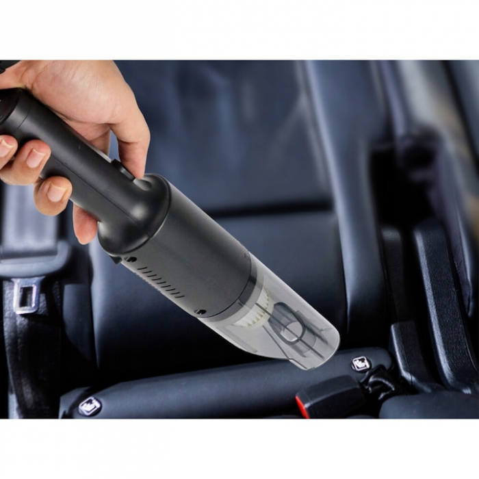 Aspirator auto multifunctional VarioShop®, pentru casa si masina, 3 accesorii incluse: duza ingusta si medie, duza tip perie, Portabil, compact, 120w, filtru HEPA, Negru [17]