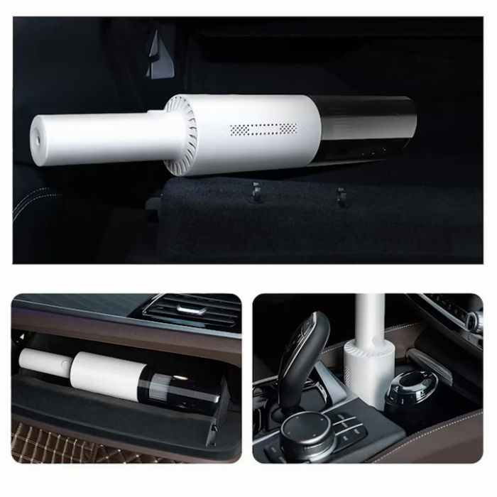 Aspirator auto multifunctional VarioShop®, pentru casa si masina, 3 accesorii incluse: duza ingusta si medie, duza tip perie, Portabil, compact, 120w, filtru HEPA, Alb [6]