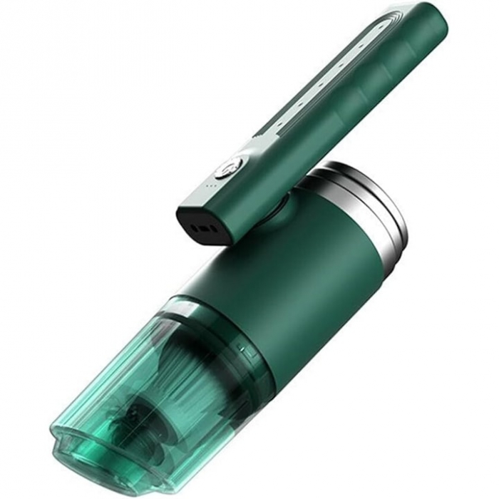 Aspirator Auto Portabil cu 5 accesorii+husa VarioShop®, Pentru uz caznic sau auto, Functie de aspirare, suflanta si vaccum, 2 viteze, 2 filtre hepa, 14000Pa, Putere 120W, Acumulator 2800 mAh, Incarcar [22]