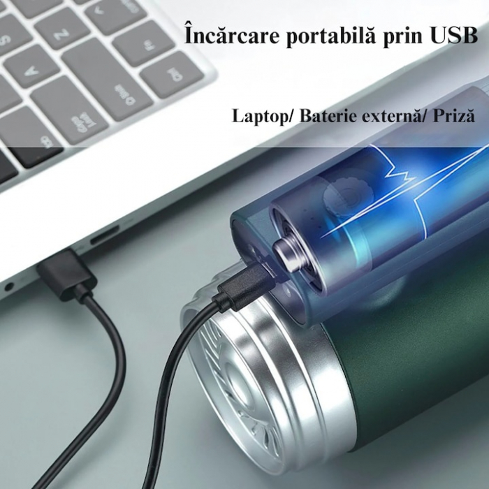 Aspirator Auto Portabil cu 5 accesorii+husa VarioShop®, Pentru uz caznic sau auto, Functie de aspirare, suflanta si vaccum, 2 viteze, 2 filtre hepa, 14000Pa, Putere 120W, Acumulator 2800 mAh, Incarcar [20]