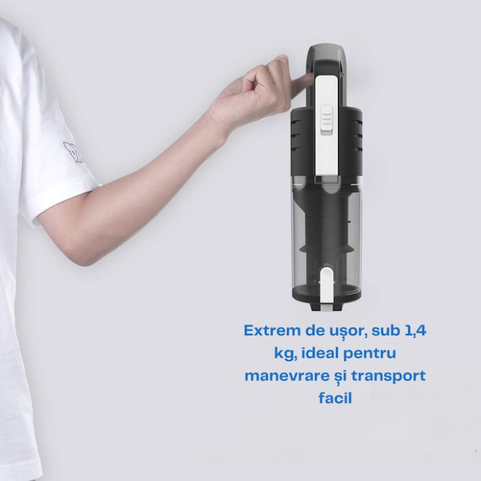 Aspirator auto portabil VarioShop®, 12V, 100W, 5.5 kPa, tehnologie ciclonica, filtru HEPA, perie TURBO cu LED, set complet de accesorii [6]