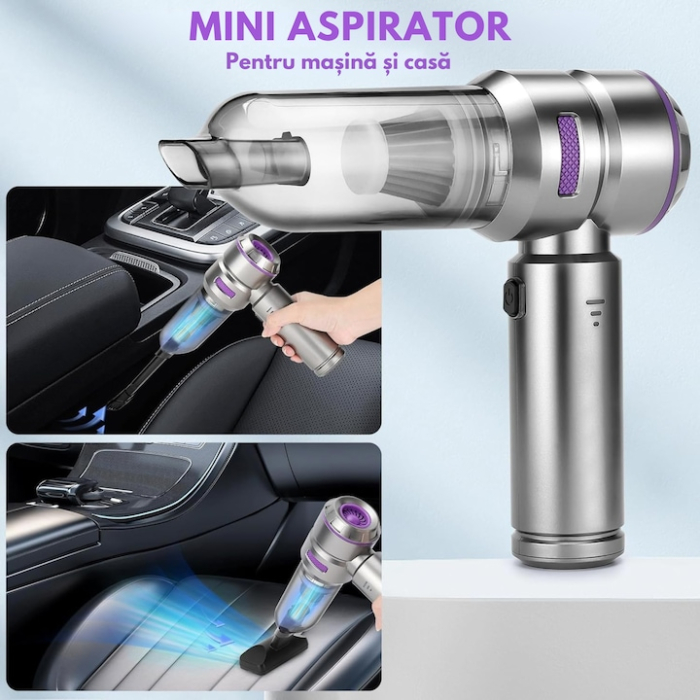 Aspirator auto wireless 9 in 1 VarioShop®, 100W, 3 trepte de viteza, putere 16.000 Pa, filtru HEPA reutilizabil, functii aspirare si suflare, baterie litiu USB-C, accesorii multiple [2]