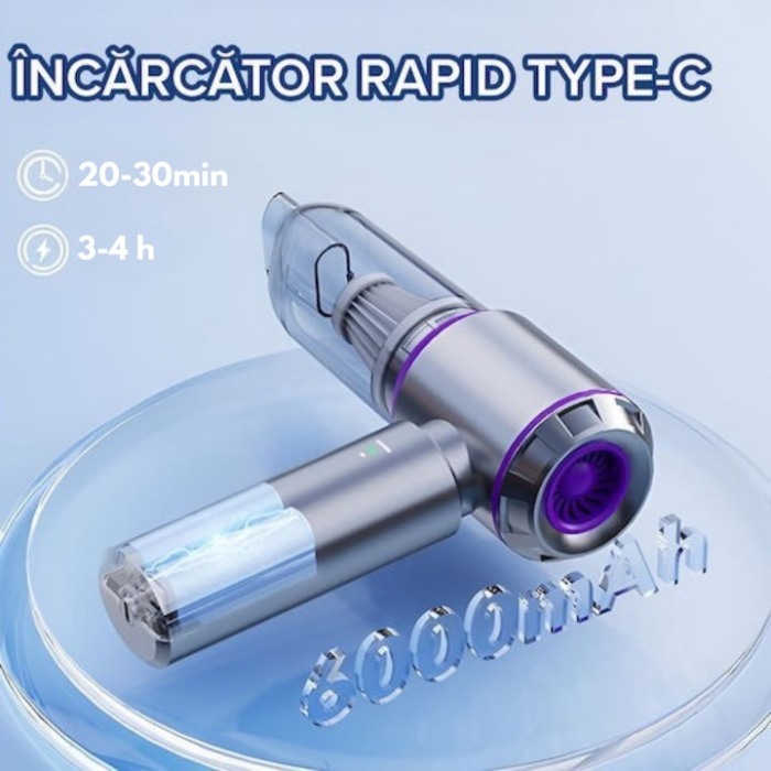 Aspirator auto wireless 9 in 1 VarioShop®, 100W, 3 trepte de viteza, putere 16.000 Pa, filtru HEPA reutilizabil, functii aspirare si suflare, baterie litiu USB-C, accesorii multiple [10]