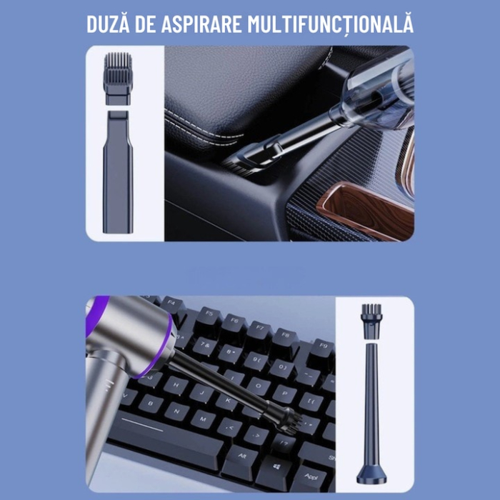 Aspirator auto wireless 9 in 1 VarioShop®, 100W, 3 trepte de viteza, putere 16.000 Pa, filtru HEPA reutilizabil, functii aspirare si suflare, baterie litiu USB-C, accesorii multiple [7]