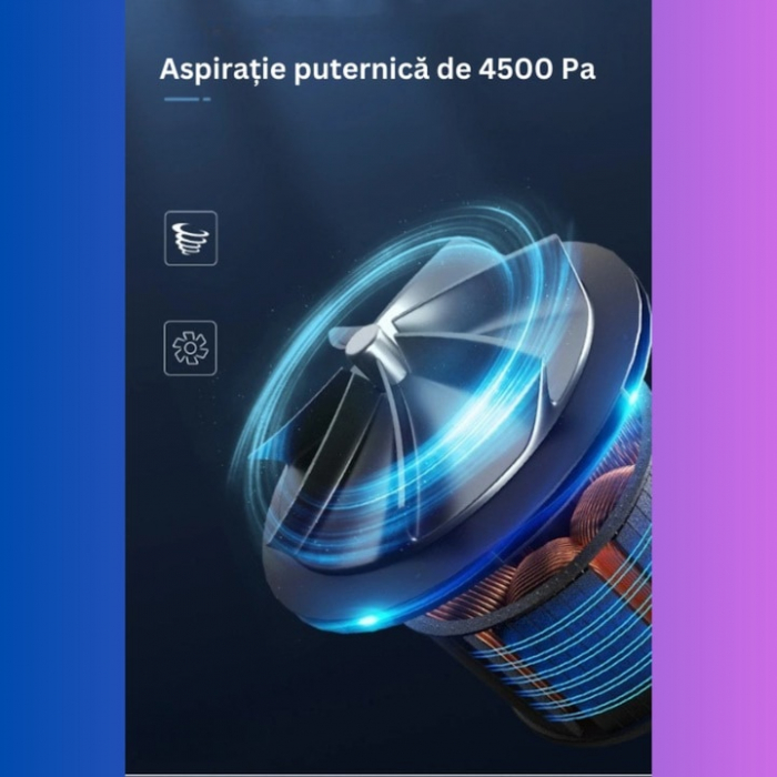 Aspirator auto wireless VarioShop®, pentru masina si casa, compact, portabil, usor de folosit, sistem de filtrare dublu, filtru HEPA, 120 W, 12 V, Negru [14]