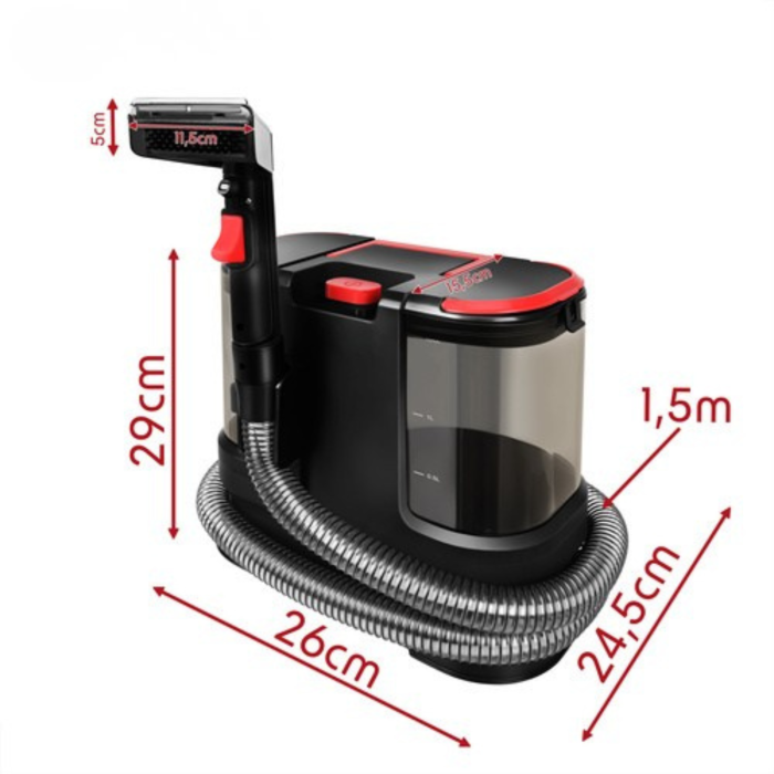 Aspirator cu spalare pentru casa si masina VarioShop®, pentru covoare, canapele si tapiterie, 800W, 17000 Pa, 2 rezervoare, furtun 1.5 m, duze incluse [4]