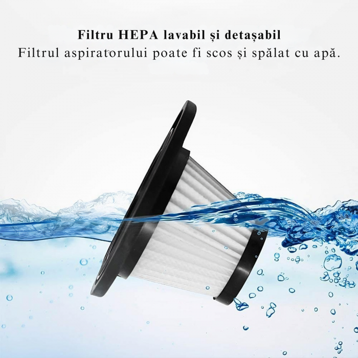 Aspirator de mana portabil cu acumultor VarioShop®, pentru uz caznic sau auto, husa inclusa, incarcare USB, 32.000 rot/min, putere 120W, 5 duze diferite, 34cm x 10cm x 5.5cm, Negru [27]