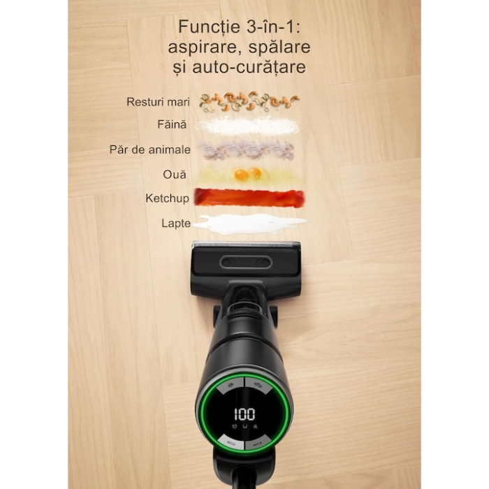 Aspirator Multifunctional fara Fir 2 in 1 VarioShop®, cu Stergere si Aspirare, Motor BLDC 200W, Putere de Aspirare 16 kPa, Rezervoare Separate Apa Curata si Murdara, Autocuratare, Curatenie Completa s [3]