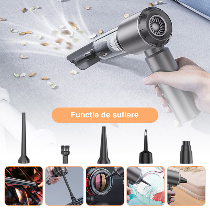 Aspirator portabil fara fir VarioShop®, 3 in 1, aspirare si suflare, 5500 Pa, acumulator 2000 mAh, filtru HEPA, incarcare USB [2]