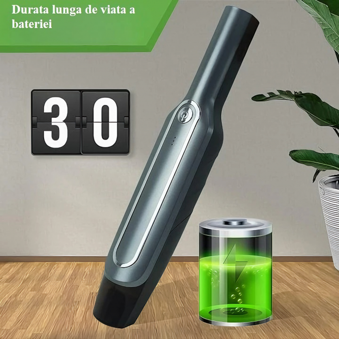 Aspirator portabil pentru casa si masina VarioShop®, Putere 60 W, Compact, Portabil, Filtru HEPA, 2 accesorii de curatare a spatiilor inguste, Incarcare prin USB-C, Autonomie 30 minute, Baterie 4000 m [16]