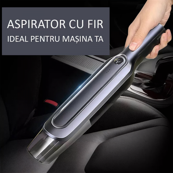 Aspirator portabil pentru casa si masina VarioShop®, Putere 60 W, Compact, Portabil, Filtru HEPA, 2 accesorii de curatare a spatiilor inguste, Incarcare prin USB-C, Autonomie 30 minute, Baterie 4000 m [34]