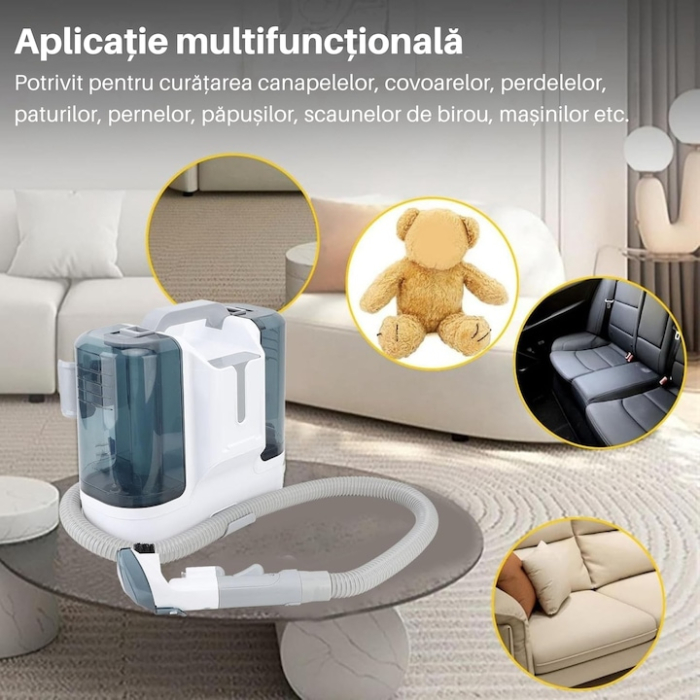 Aspirator portabil pentru covoare si tapiterie 450W VarioShop®, putere de aspirare 11 kPa, rezervor dublu, perii universale, ideal pentru curatarea casei si a masinii [5]