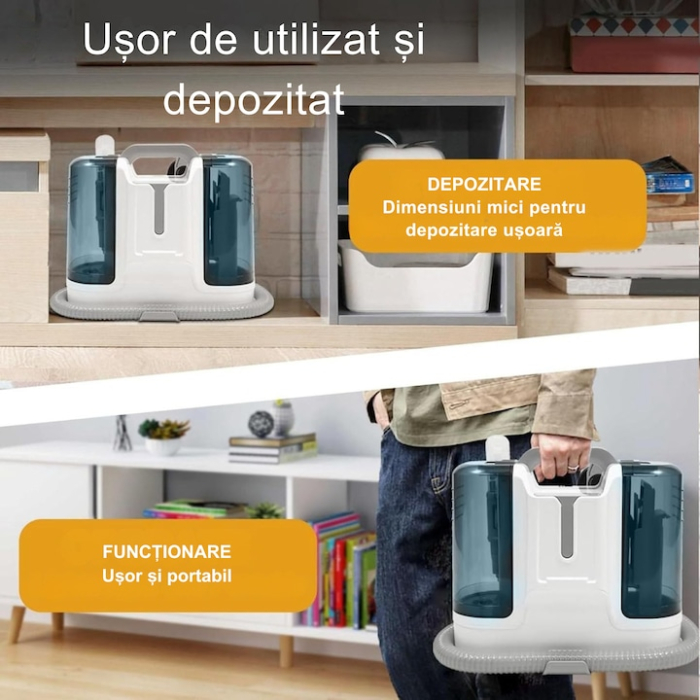 Aspirator portabil pentru covoare si tapiterie 450W VarioShop®, putere de aspirare 11 kPa, rezervor dublu, perii universale, ideal pentru curatarea casei si a masinii [6]