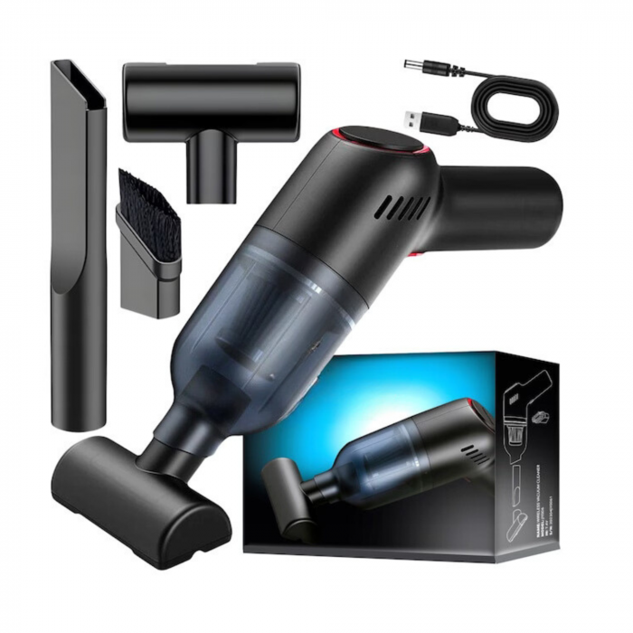 Aspirator Portabil VarioShop® 3 duze incluse, ideal pentru casa si masina, incluse accesorii versatile pentru curatare rapida si eficienta, putere aspirare 8000 PA, baterie 2000mAh, timp de rulare 30 [7]
