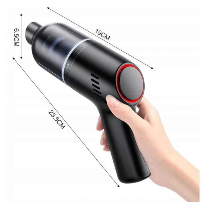 Aspirator Portabil VarioShop® 3 duze incluse, ideal pentru casa si masina, incluse accesorii versatile pentru curatare rapida si eficienta, putere aspirare 8000 PA, baterie 2000mAh, timp de rulare 30 [32]