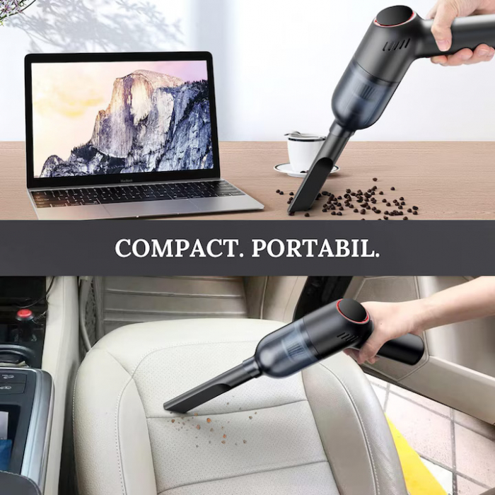 Aspirator Portabil VarioShop® 3 duze incluse, ideal pentru casa si masina, incluse accesorii versatile pentru curatare rapida si eficienta, putere aspirare 8000 PA, baterie 2000mAh, timp de rulare 30 [21]