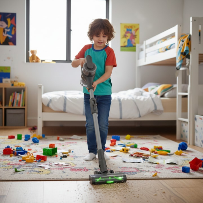 Aspirator Vertical Fara Fir VarioShop®, 400W, Motor BLDC, Autonomie Extinsa 52 de Minute, Putere Reglabila 10/20/35 kPa, Perie Mare cu LED, Tub Pliabil din Aluminiu, Filtru HEPA Lavabil [9]