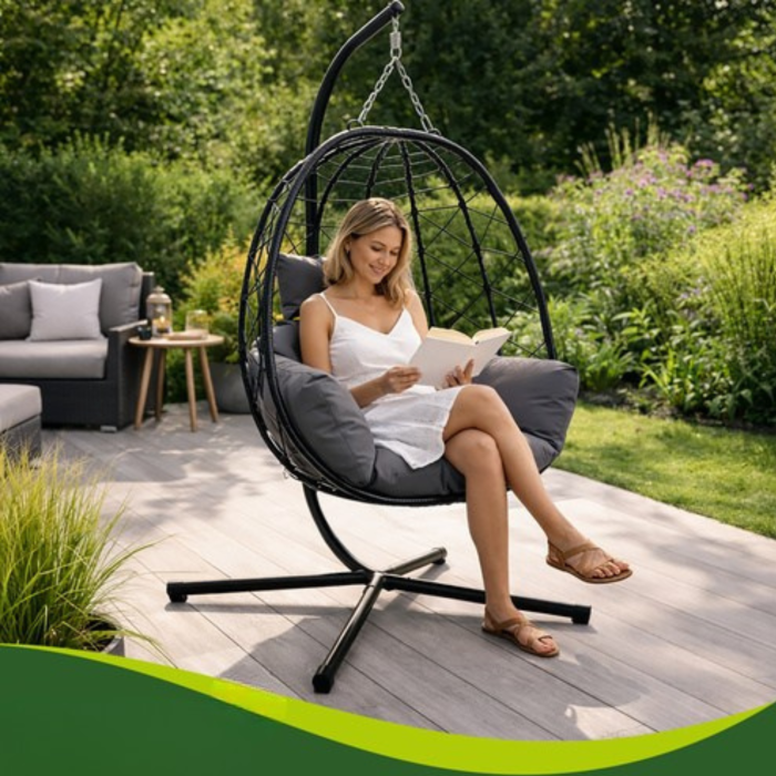 Balansoar scaun suspendat 185 cm VarioShop®, confortabil și rezistent pentru grădină și terasă [2]