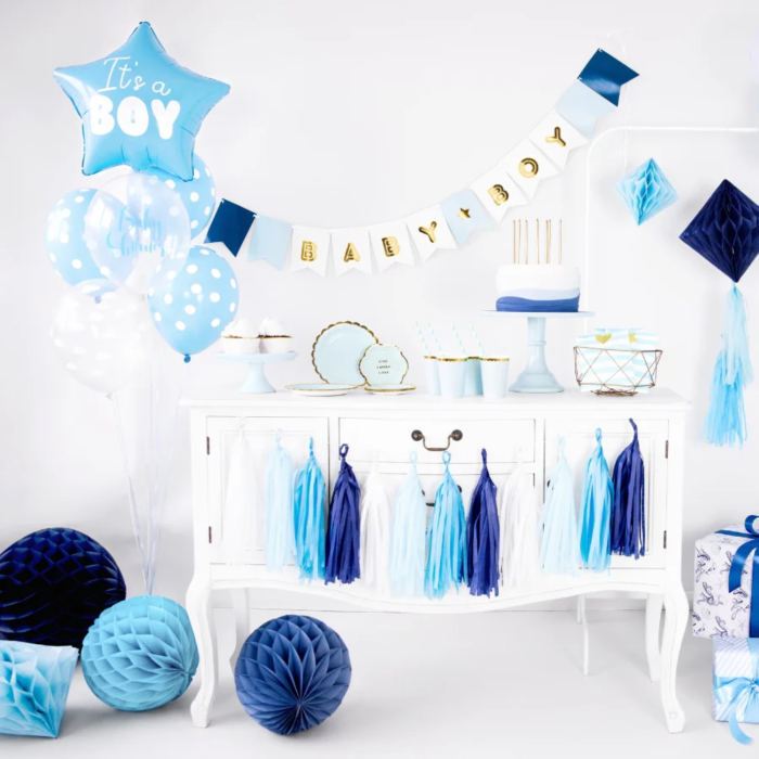 Balon folie stea „It’s a Boy”, bleu deschis, 48 cm, pentru baby shower si gender reveal [3]