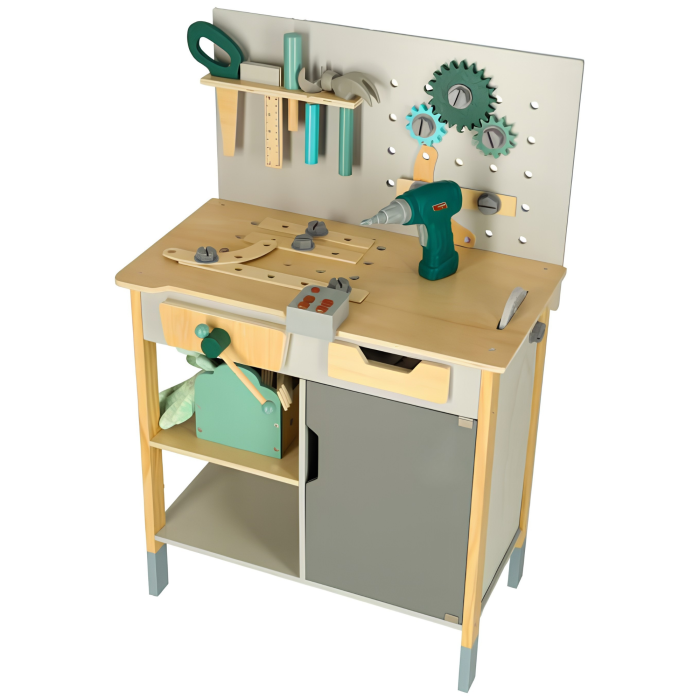 Banc de lucru pentru copii VarioShop®, tip atelier, din lemn si plastic, cu unelte, sunete si accesorii, 86 cm, multicolor [11]