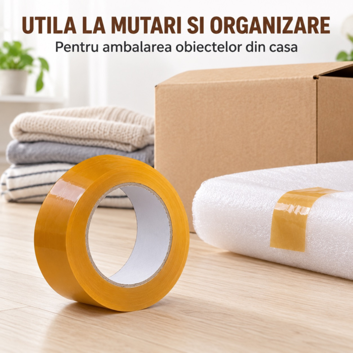 Banda adeziva pentru ambalare VarioShop®, maro, pentru sigilarea cutiilor și coletelor, 48 mm x 100 m [5]
