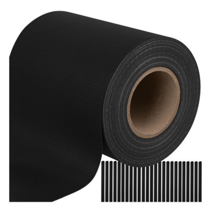 Banda gard cu 25 cleme VarioShop®, pentru panouri, balcoane, terase si intimitate in gradina, PVC 450 g/m², rezistenta UV, 19 x 3500 cm, neagra [9]
