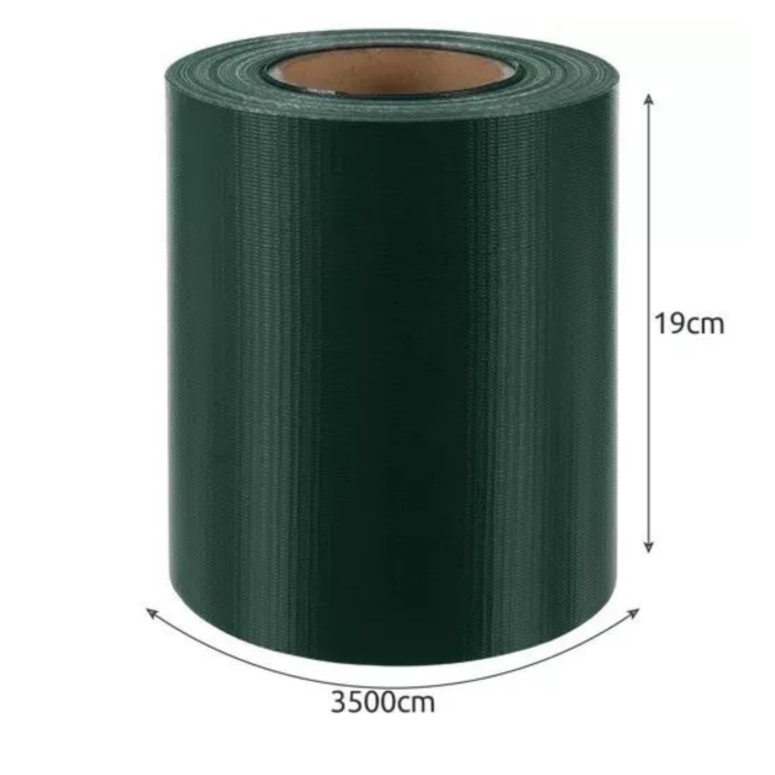 Banda pentru gard VarioShop®, pentru panouri, balcon si terasa, PVC 450 g/m², rezistenta la UV si umiditate, 25 cleme, 19x3500 cm, verde [3]